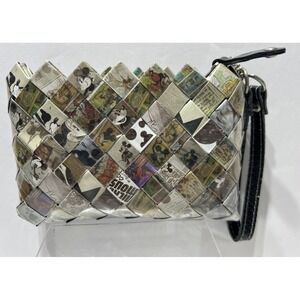 NAHUI OLLIN Wristlet Clutch Bag Woven Disney Mickey Mouse Comic Strip bag 5.5x4"